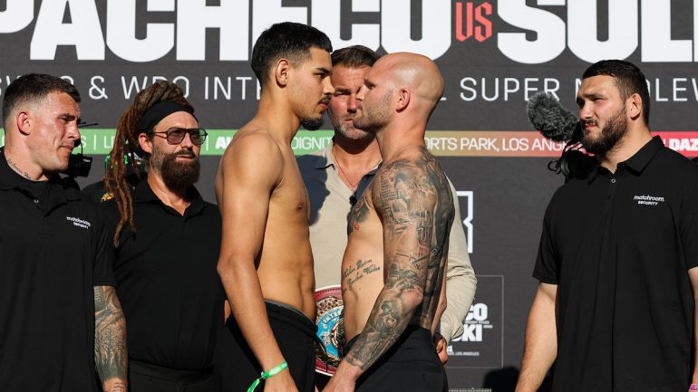 Diego Pacheco, Maciej Sulecki Make Weight, Engage in Lengthy Staredown Ahead of DAZN Headliner