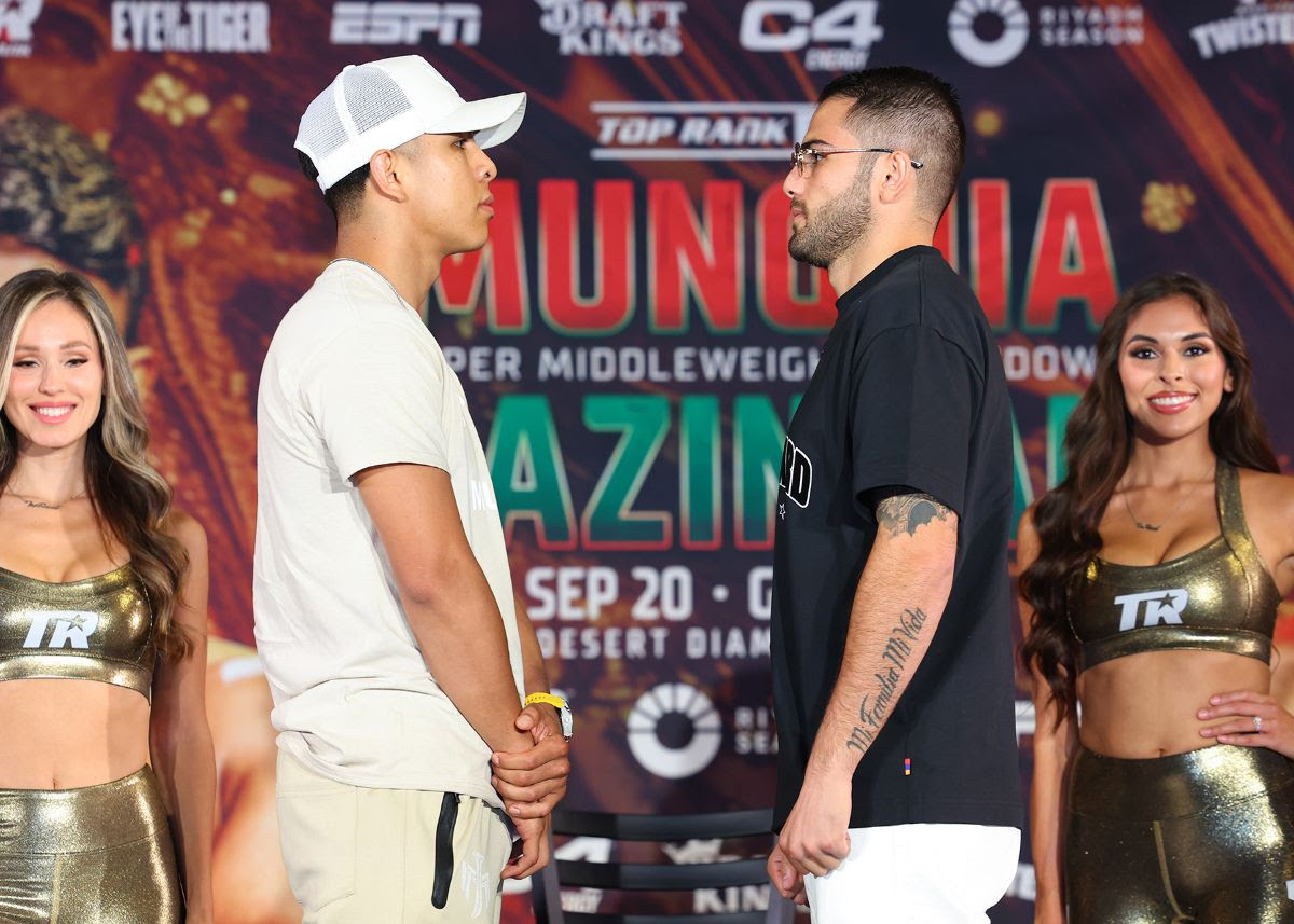 Jaime Munguia and Erik Bazinyan make the right weight for the ESPN headliner from Glendale, Arizona