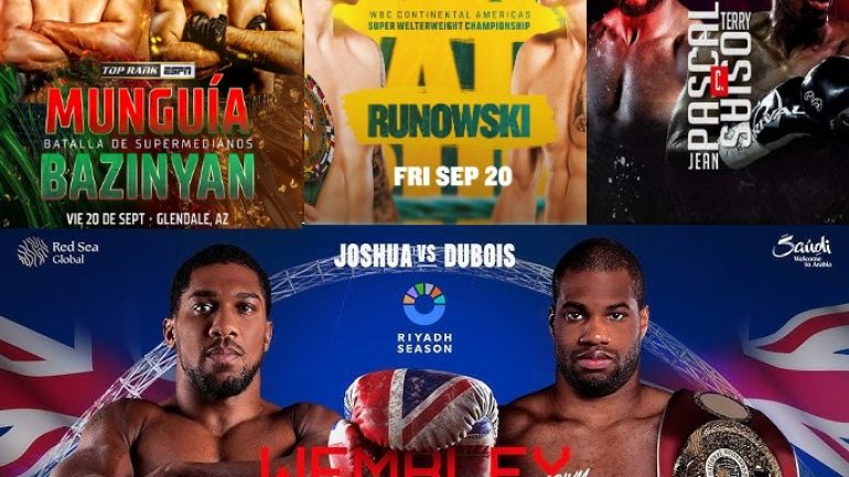 Fight Night Program – Week of September 19-25